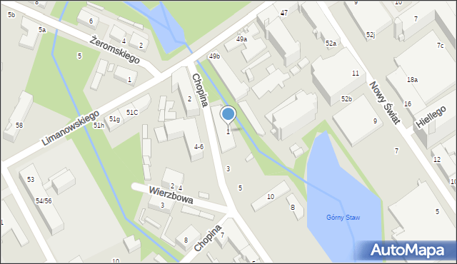 Żyrardów, Chopina Fryderyka, 1, mapa Żyrardów