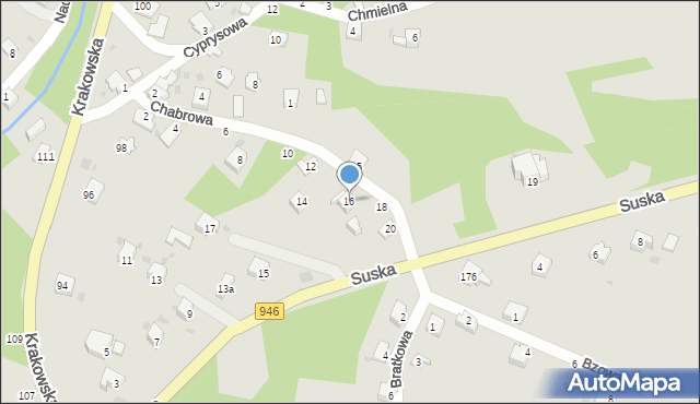 Żywiec, Chabrowa, 16, mapa Żywiec