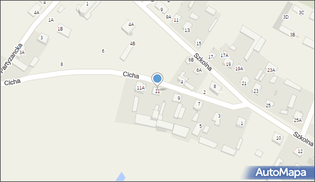 Abramów, Cicha, 11, mapa Abramów