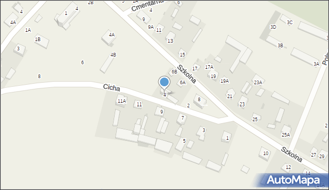 Abramów, Cicha, 4, mapa Abramów