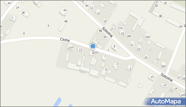 Abramów, Cicha, 9, mapa Abramów