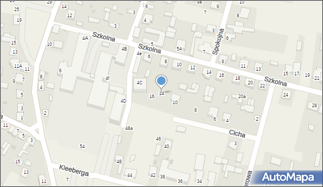Adamów, Cicha, 14, mapa Adamów