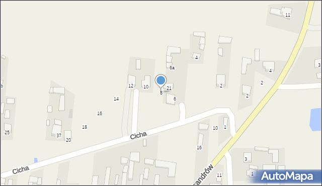 Aleksandrów, Cicha, 8, mapa Aleksandrów