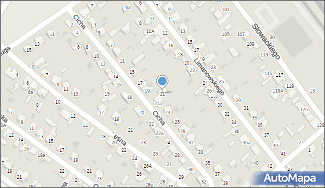 Aleksandrów Kujawski, Cicha, 21, mapa Aleksandrów Kujawski