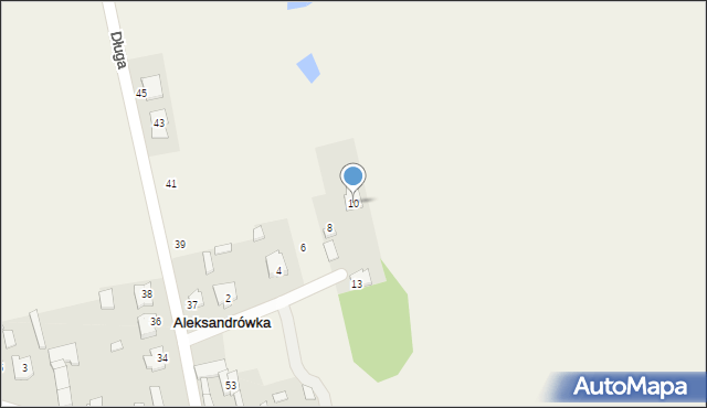 Aleksandrówka, Cicha, 10, mapa Aleksandrówka