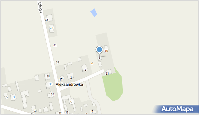 Aleksandrówka, Cicha, 8, mapa Aleksandrówka