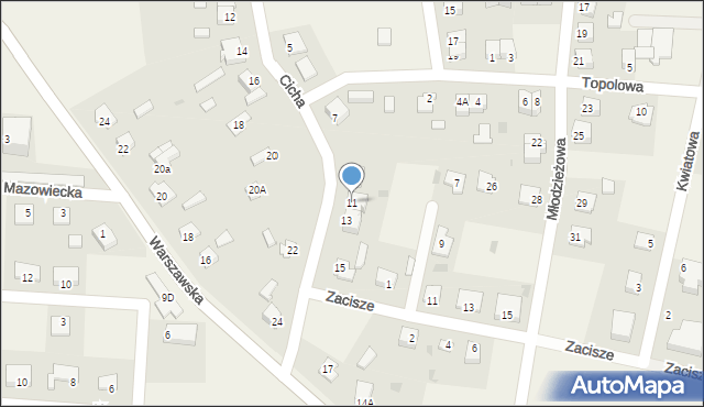 Baboszewo, Cicha, 11, mapa Baboszewo