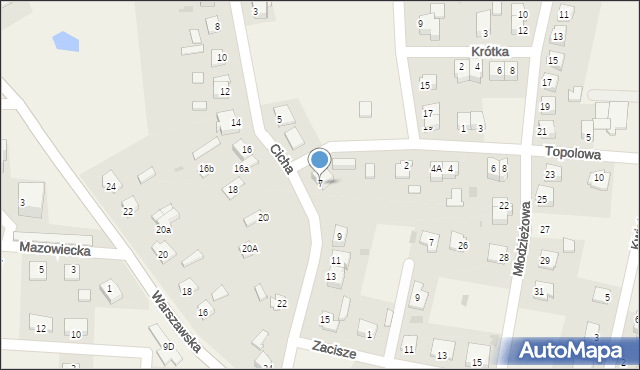 Baboszewo, Cicha, 7, mapa Baboszewo
