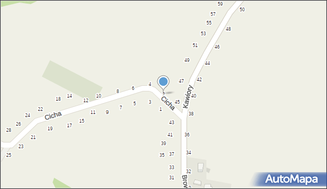 Będkowice, Cicha, 2, mapa Będkowice