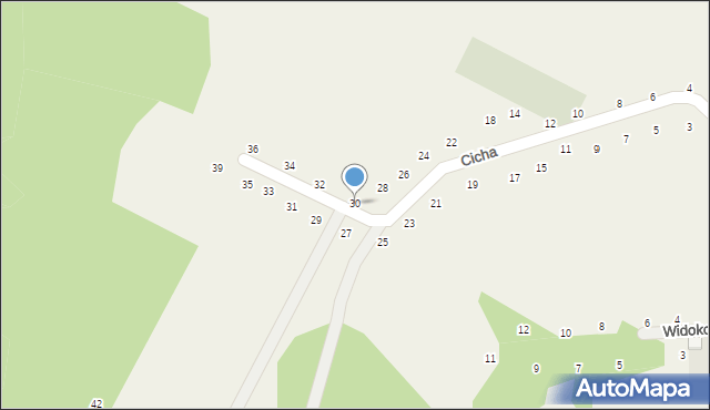 Będkowice, Cicha, 30, mapa Będkowice