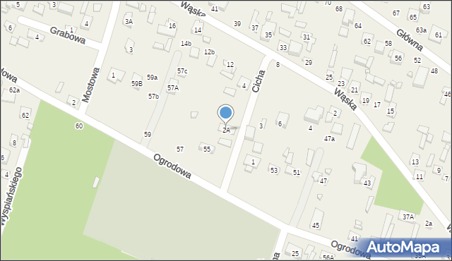 Bedoń Przykościelny, Cicha, 2A, mapa Bedoń Przykościelny