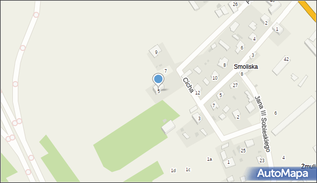 Bełżec, Cicha, 5, mapa Bełżec