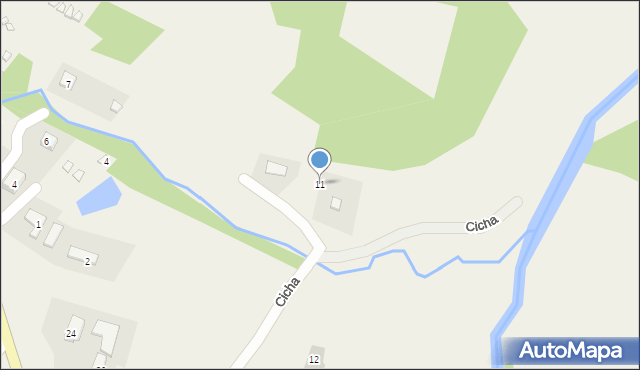 Berezka, Cicha, 11, mapa Berezka