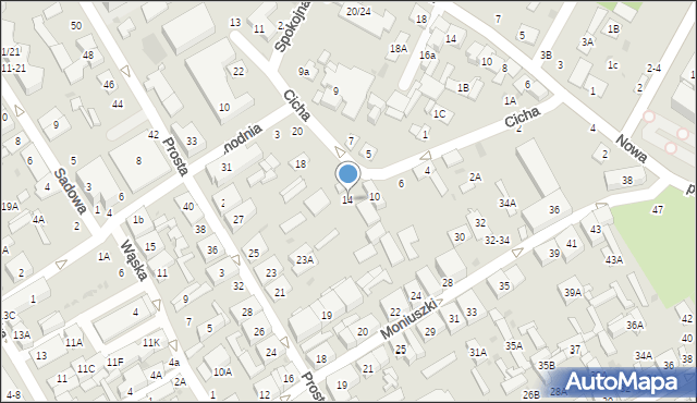 Biała Podlaska, Cicha, 14, mapa Białej Podlaskiej