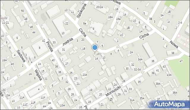 Biała Podlaska, Cicha, 16, mapa Białej Podlaskiej