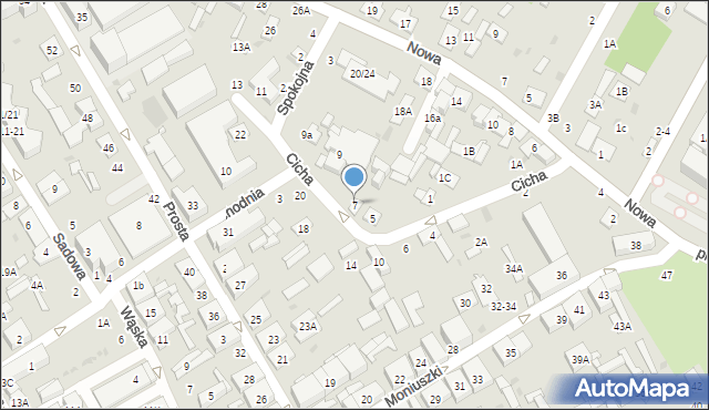 Biała Podlaska, Cicha, 7, mapa Białej Podlaskiej