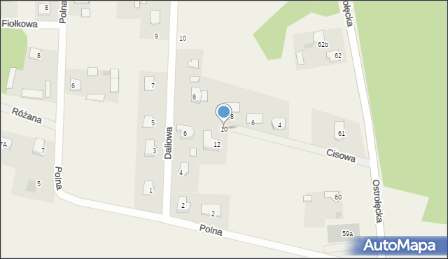 Białobiel, Cisowa, 10, mapa Białobiel