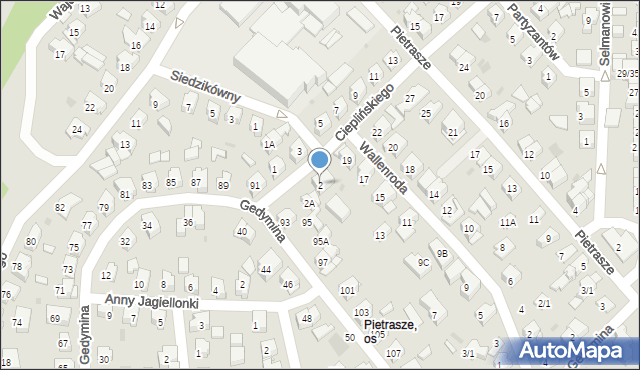 Białystok, Cieplińskiego-Pługa Łukasza, 2, mapa Białegostoku