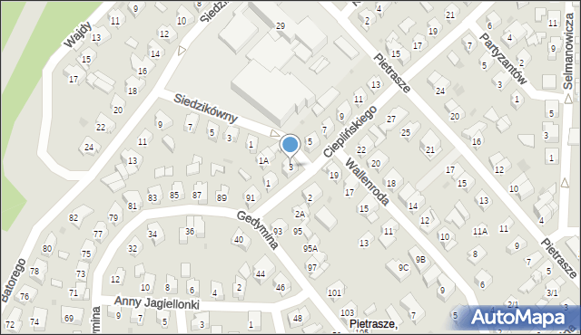 Białystok, Cieplińskiego-Pługa Łukasza, 3, mapa Białegostoku