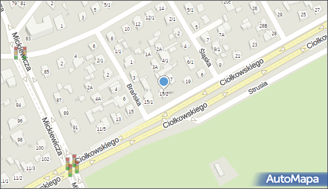 Białystok, Ciołkowskiego Konstantego, 15/2, mapa Białegostoku