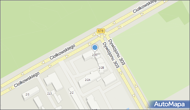 Białystok, Ciołkowskiego Konstantego, 2/2C, mapa Białegostoku