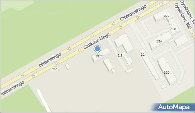 Białystok, Ciołkowskiego Konstantego, 2/3, mapa Białegostoku