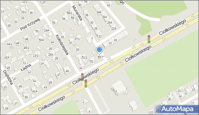 Białystok, Ciołkowskiego Konstantego, 53, mapa Białegostoku