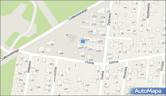 Białystok, Ciołkowskiego Konstantego, 100L, mapa Białegostoku