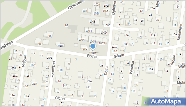 Białystok, Ciołkowskiego Konstantego, 94D, mapa Białegostoku