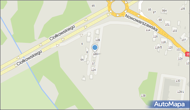 Białystok, Ciołkowskiego Konstantego, 12D, mapa Białegostoku