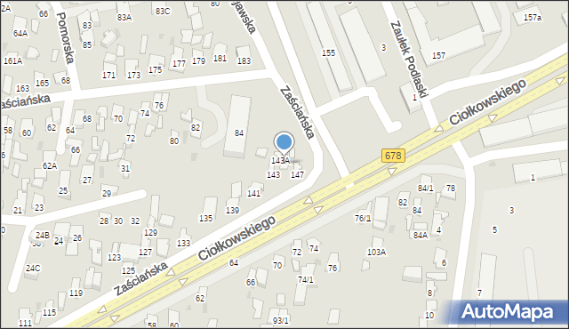 Białystok, Ciołkowskiego Konstantego, 145, mapa Białegostoku