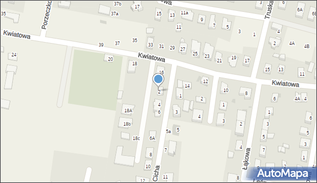 Bielany Wrocławskie, Cicha, 2, mapa Bielany Wrocławskie