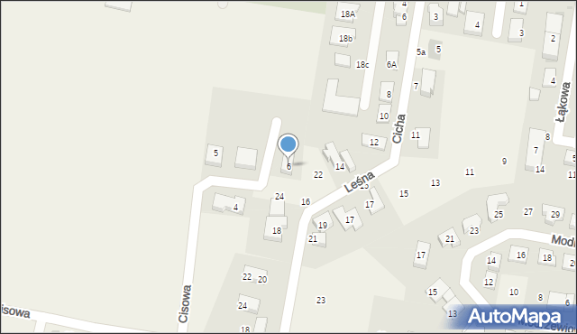 Bielany Wrocławskie, Cisowa, 6, mapa Bielany Wrocławskie