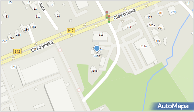 Bielsko-Biała, Cieszyńska, 315b, mapa Bielsko-Białej