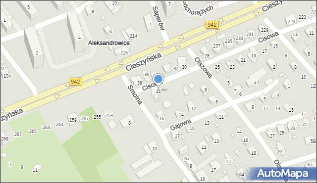 Bielsko-Biała, Cisowa, 41, mapa Bielsko-Białej