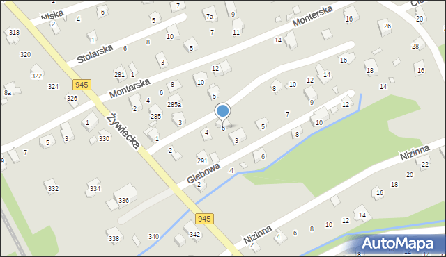 Bielsko-Biała, Ciesielska, 6, mapa Bielsko-Białej