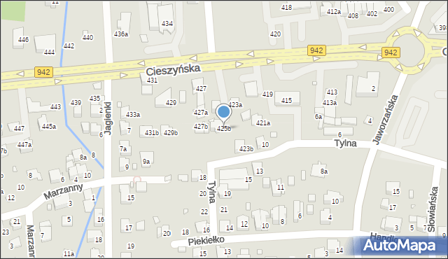 Bielsko-Biała, Cieszyńska, 425b, mapa Bielsko-Białej