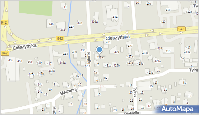Bielsko-Biała, Cieszyńska, 433a, mapa Bielsko-Białej