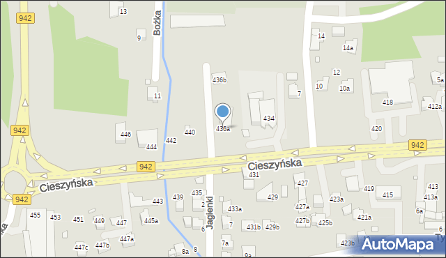Bielsko-Biała, Cieszyńska, 436a, mapa Bielsko-Białej