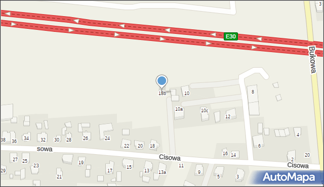 Bierzglinek, Cisowa, 18b, mapa Bierzglinek