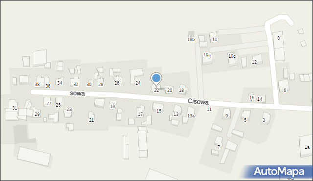 Bierzglinek, Cisowa, 22, mapa Bierzglinek