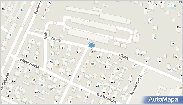 Biłgoraj, Cicha, 16, mapa Biłgoraj