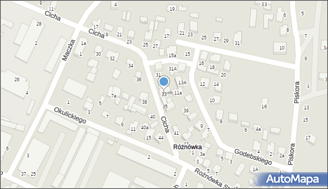 Biłgoraj, Cicha, 33, mapa Biłgoraj