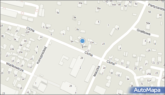 Biłgoraj, Cicha, 9, mapa Biłgoraj