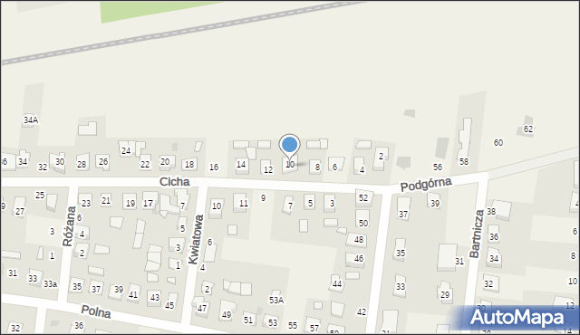 Biskupice, Cicha, 10, mapa Biskupice