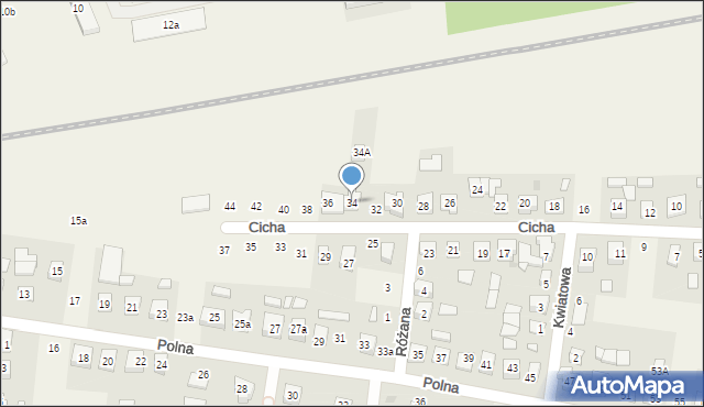 Biskupice, Cicha, 34, mapa Biskupice