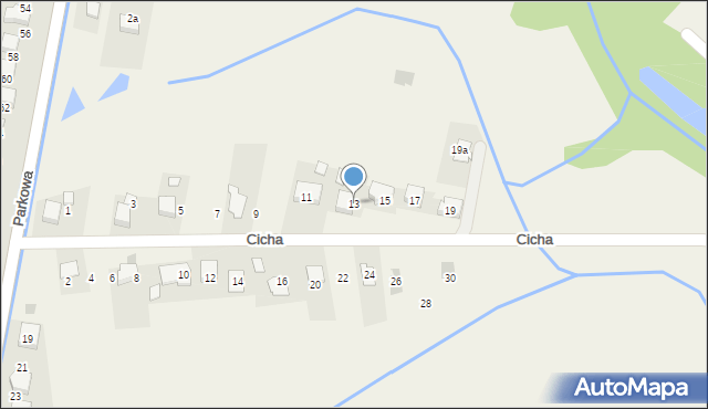 Bobrek, Cicha, 13, mapa Bobrek