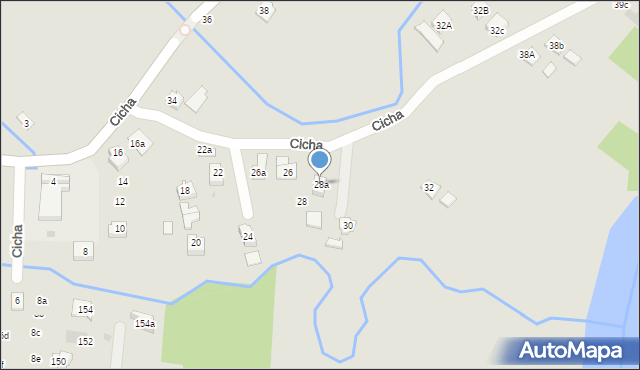 Boguchwała, Cicha, 28a, mapa Boguchwała