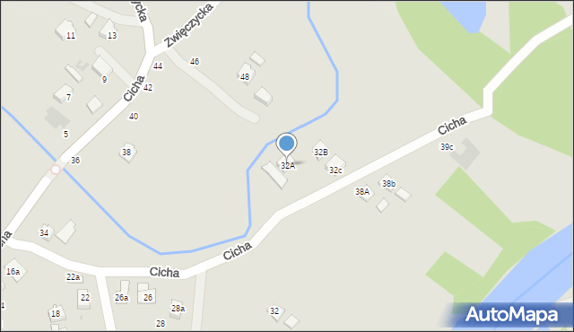 Boguchwała, Cicha, 32A, mapa Boguchwała