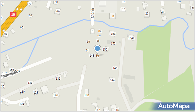 Boguchwała, Cicha, 8g, mapa Boguchwała
